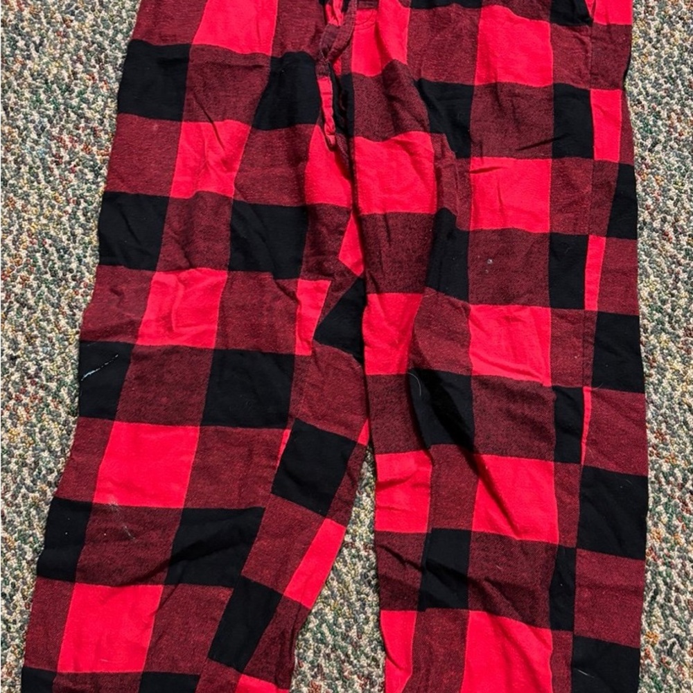 Old Navy Red and Black Plaid Pants